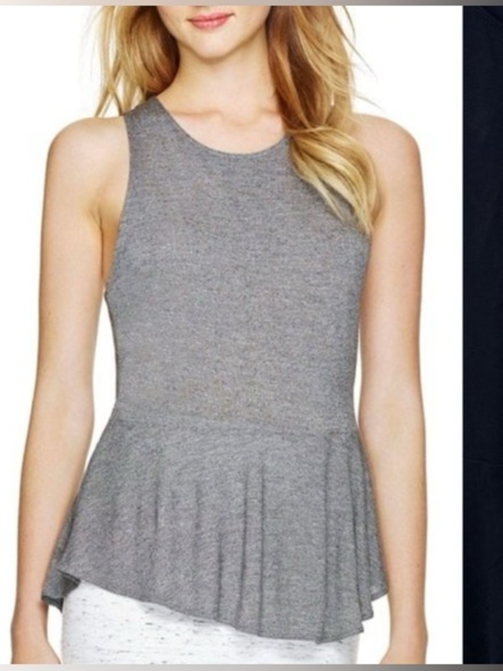Aritzia Wilfred Heathered Grey Peplum Tank top Size XS Women’s